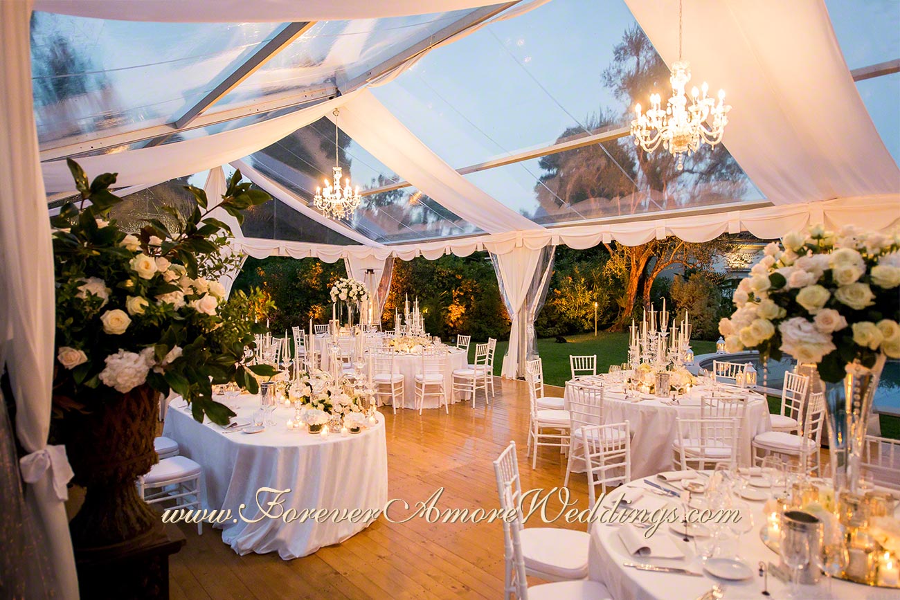 white wedding reception at villa giuseppina lake como